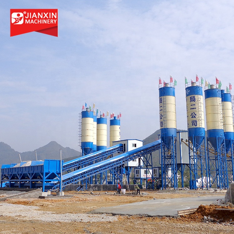 HZS90 Concrete Batching Plant-High Efficiency Diesel Engine PLC Controlled Gearbox Cement Silo Mixing Production Line Equipment