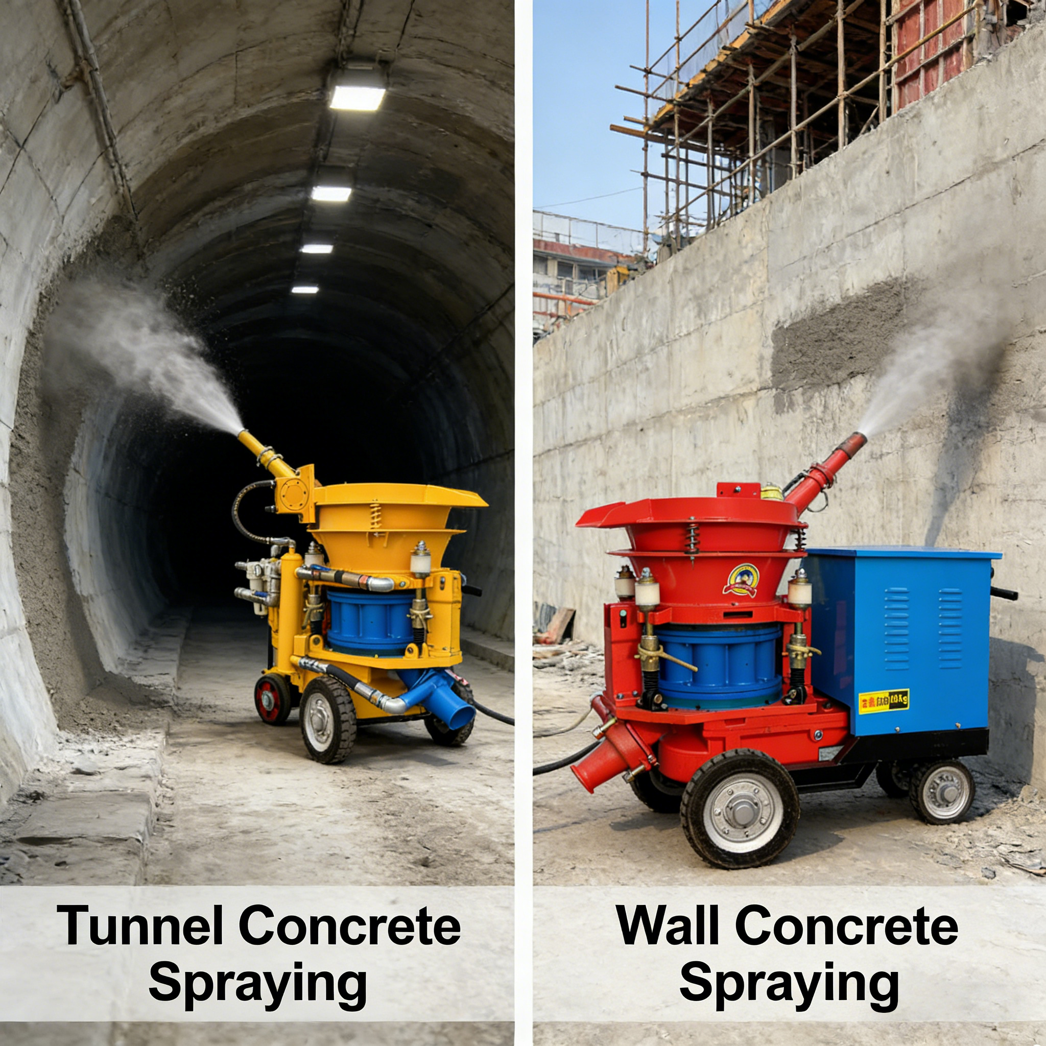 Electric Dry Wet Mix Concrete Spraying Slope Tunnel Gunite Machine Refractory Shotcrete Gunning Machine Cement Mortar Plaster