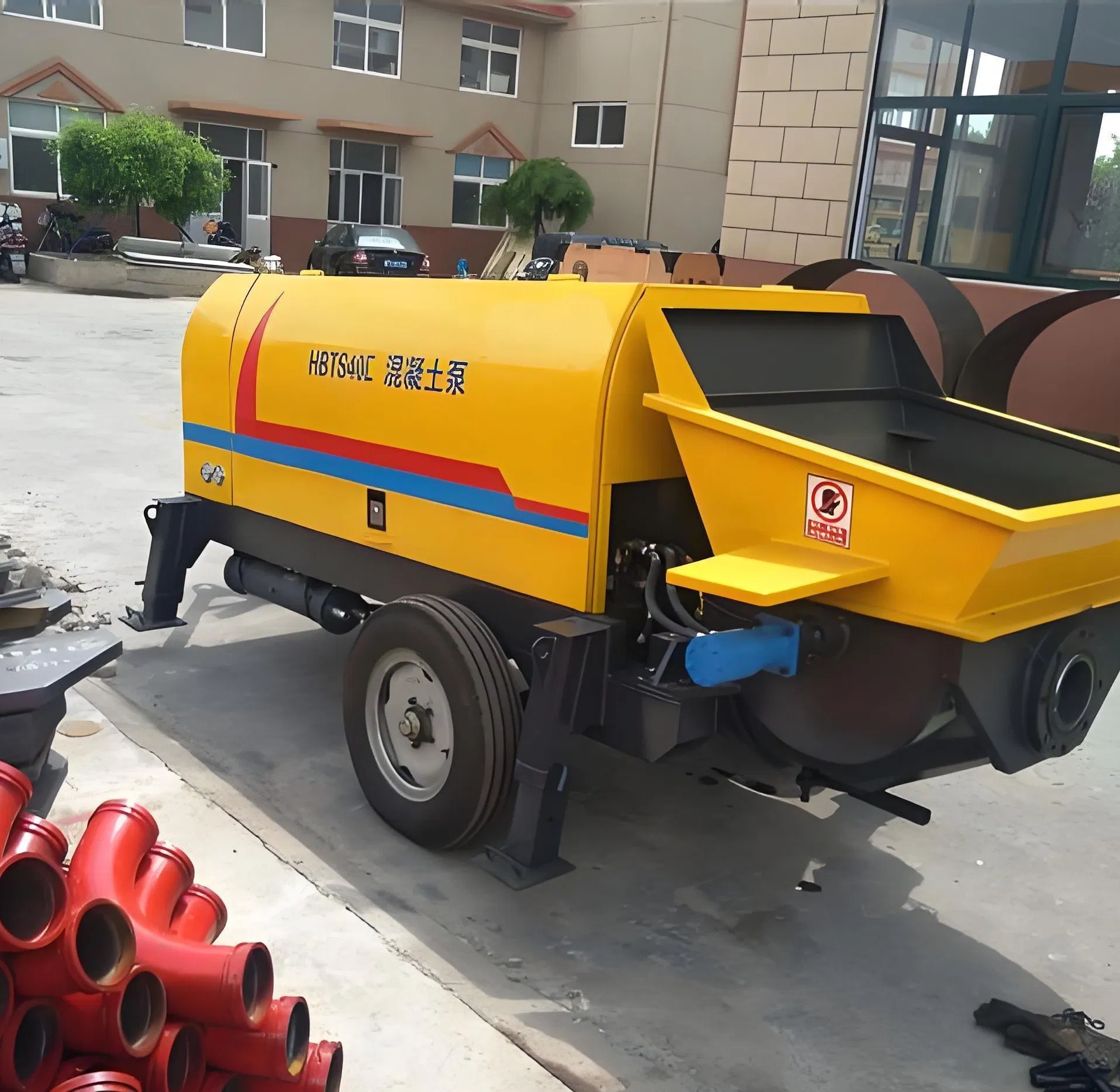 Concrete Pump Spraying Machine for Conveying Construction Pumps, Mobile Portable Grouting Hydraulic Concrete Pouring Pump