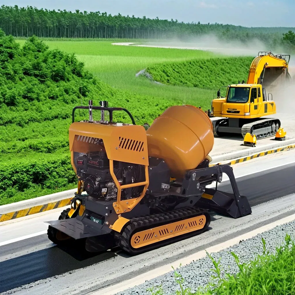 Dump Concrete Mixer Small Crawler Self-Loading Mixer
