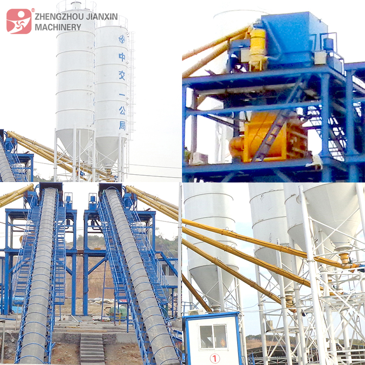 HZS90 Concrete Batching Plant-High Efficiency Diesel Engine PLC Controlled Gearbox Cement Silo Mixing Production Line Equipment