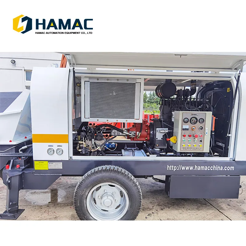 Dhbt50 Screw Type Small Portable Mortar Grouting Pump Small Diesel Tower Portable Remote Control for Concrete Pump for Paving