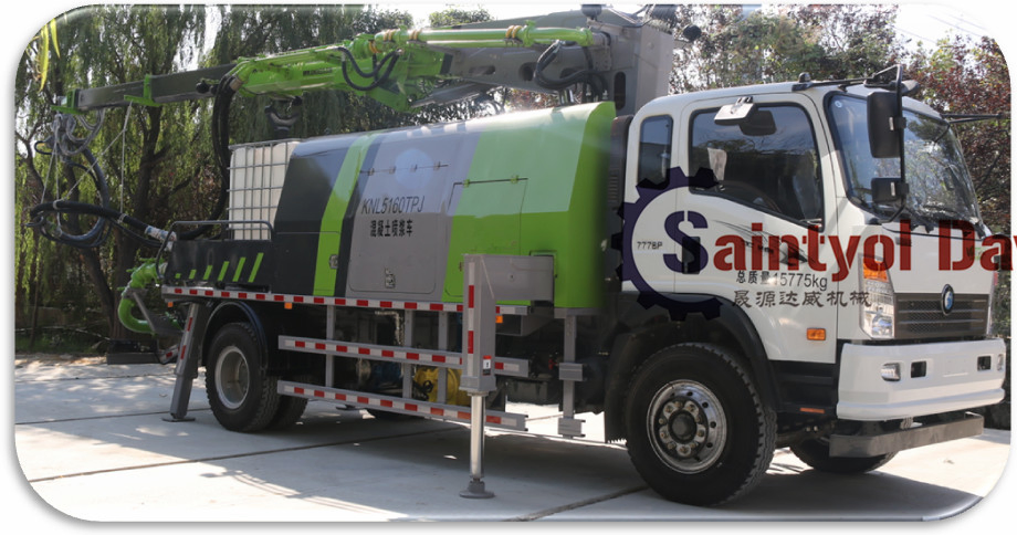 30m3/Hr Truck Mounted Wet Concrete Shotcrete Pump with 16m Cordless Remote Control Robotic Boom and Spraying Nozzle on Sale