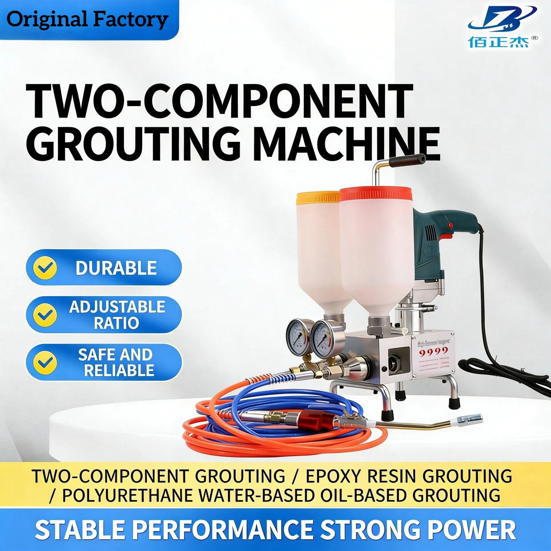 9999 Double Liquid Polyurethane Foam/Epoxy Resin Injection Grouting Machine for Concrete Structure