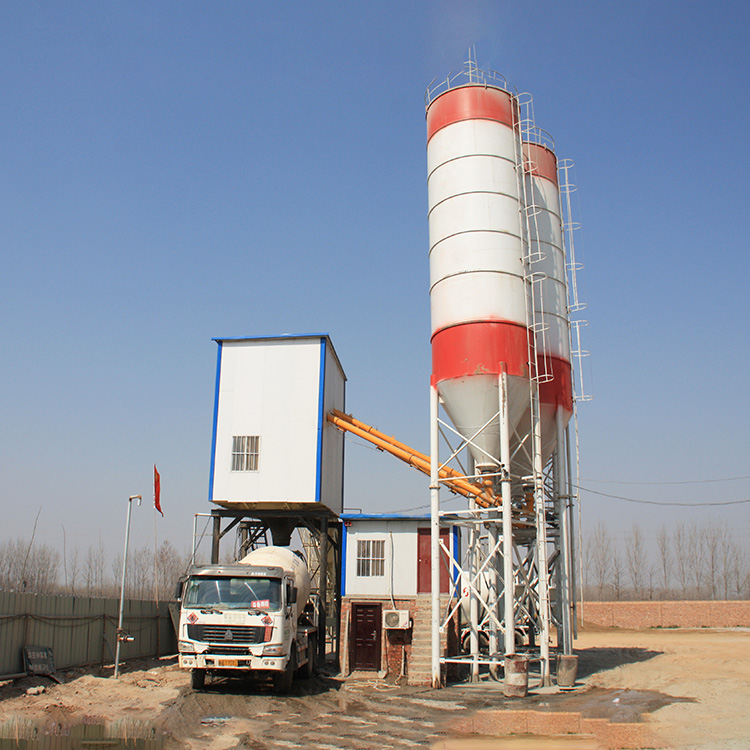 Jinshi Reliable Electric Concrete Mixing Plant Production Line Motor Engine Twin Shaft Mixer Centralized Control Durable Cement