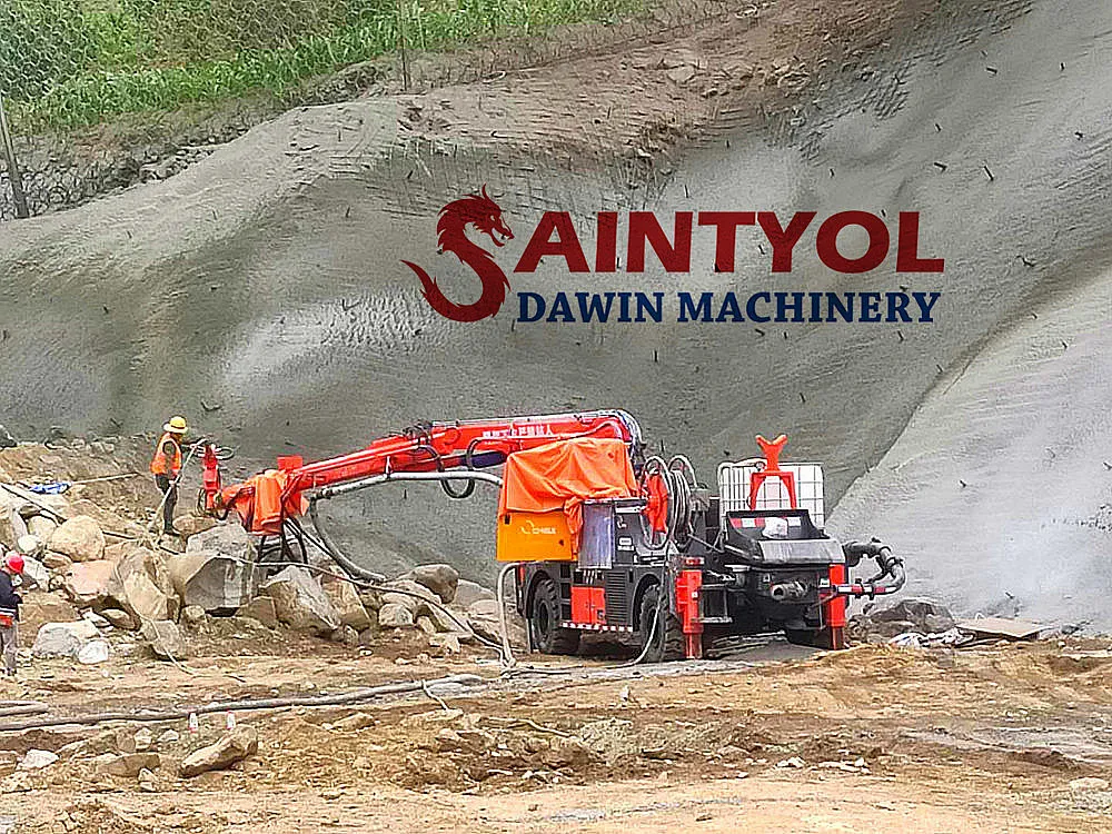 30m3 Per Hour Telescopic Boom Shotcrete Wet Concrete Shotcrete Pump with Robotic Placing Booms for Tunnel Construction