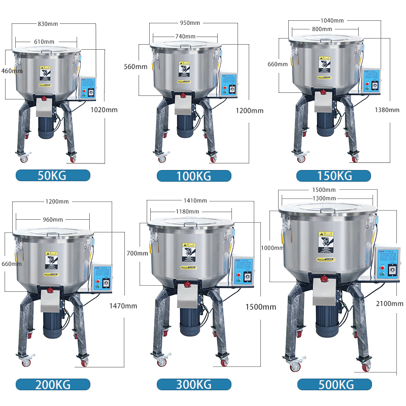 Stainless Steel Injection Blender Recyclable Mixers Decelerating Dry Batch Gravimetric Hot Mixing Machine Vertical for Recycling