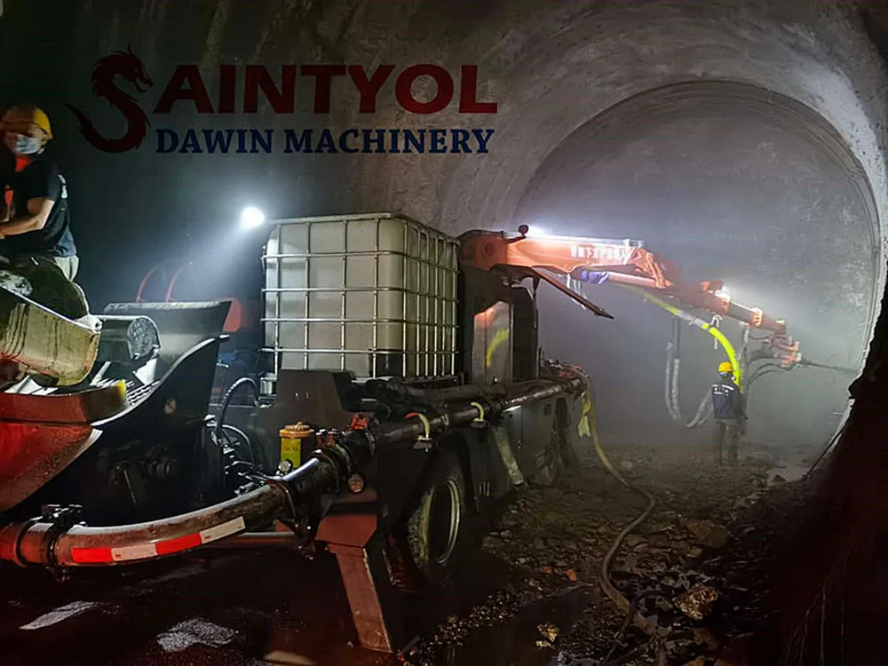 30m3 Per Hour Telescopic Boom Shotcrete Wet Concrete Shotcrete Pump with Robotic Placing Booms for Tunnel Construction