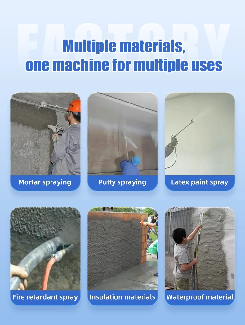 Electric Construction Concrete Shotcrete Wall Plastering Rendering Stucco Mortar Spray Machine