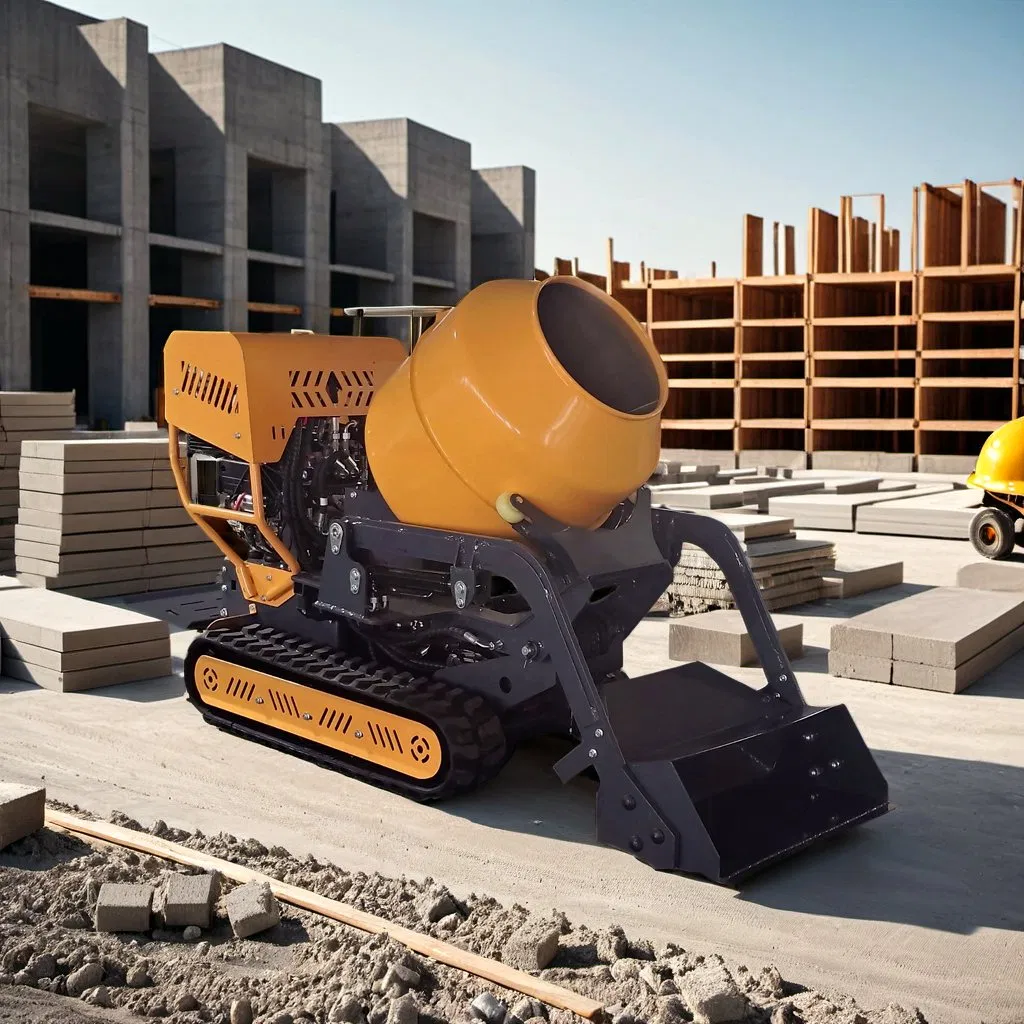 Dump Concrete Mixer Small Crawler Self-Loading Mixer