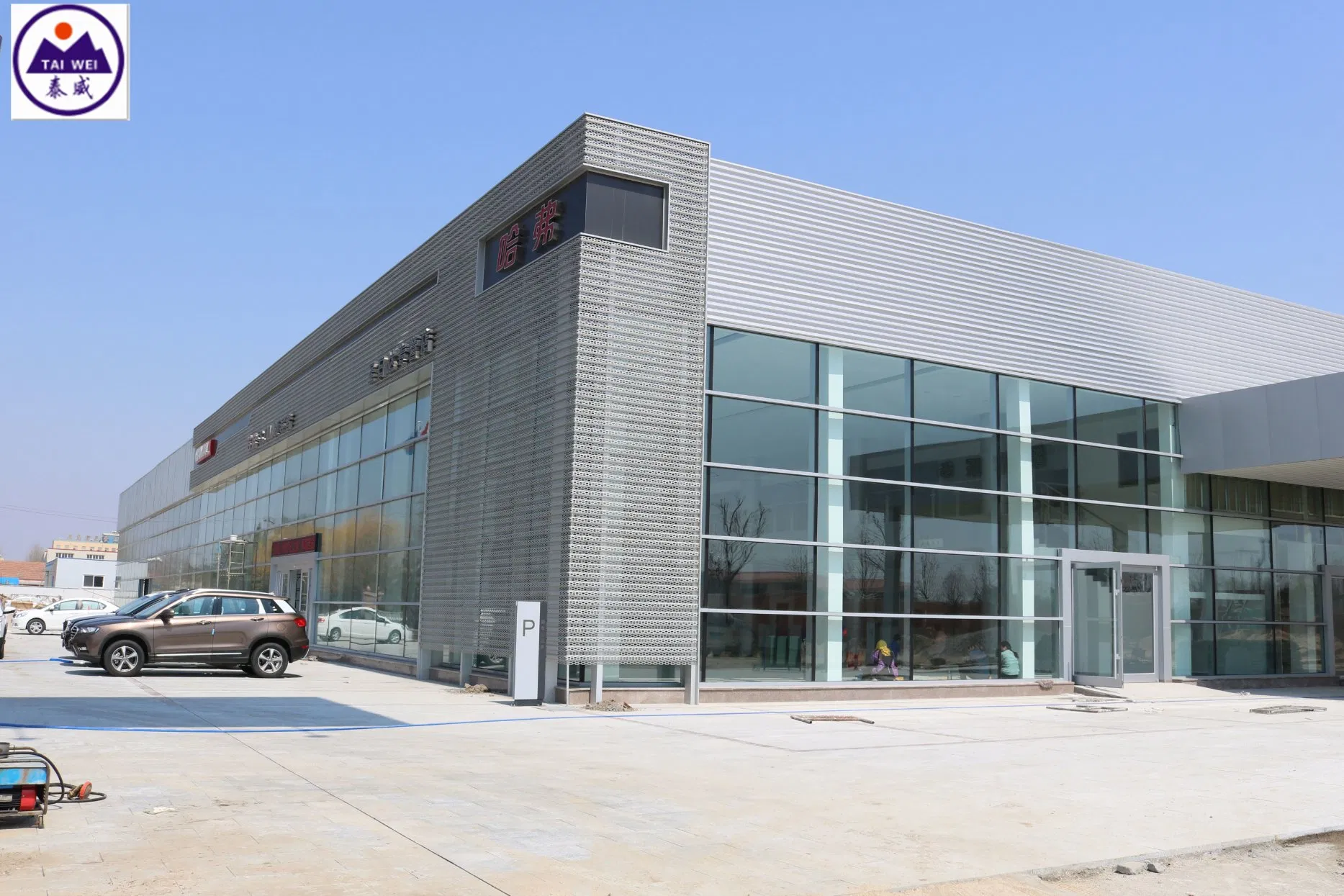 Paredes de Vidro Luxuosas Construções de Aço Prefabricadas Edifícios Salas de Exposição