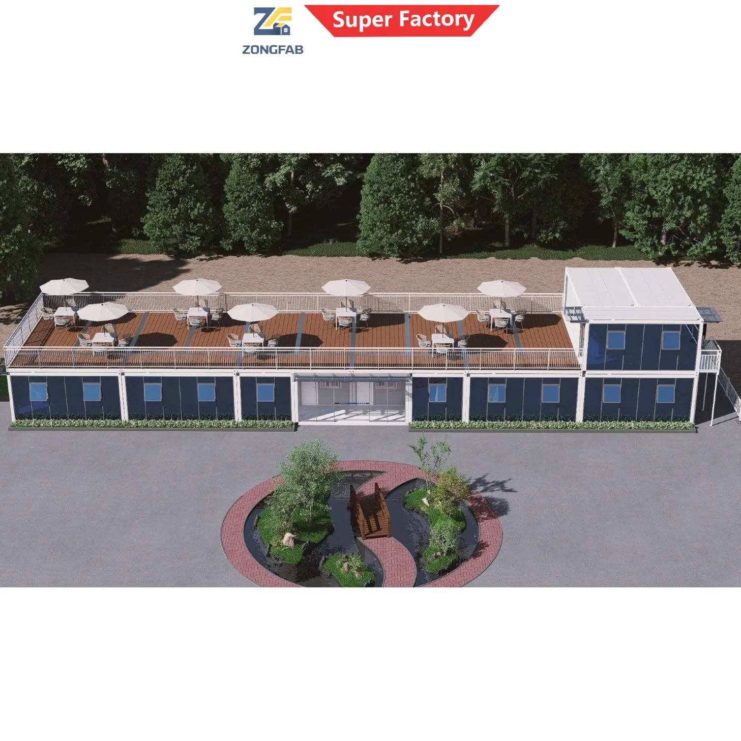 Módulo empilhável de unidade de aço para alojamento residencial, construção de container pré-fabricado, habitação, restaurante, turismo de praia