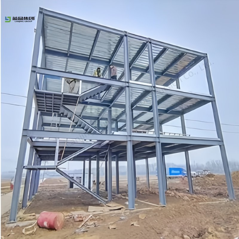 Estrutura de Armazém de Aço Leve Personalizada de Grande Vão para Múltiplos Andares, Escritório Industrial, Hotel, Escola, Edifício Comercial