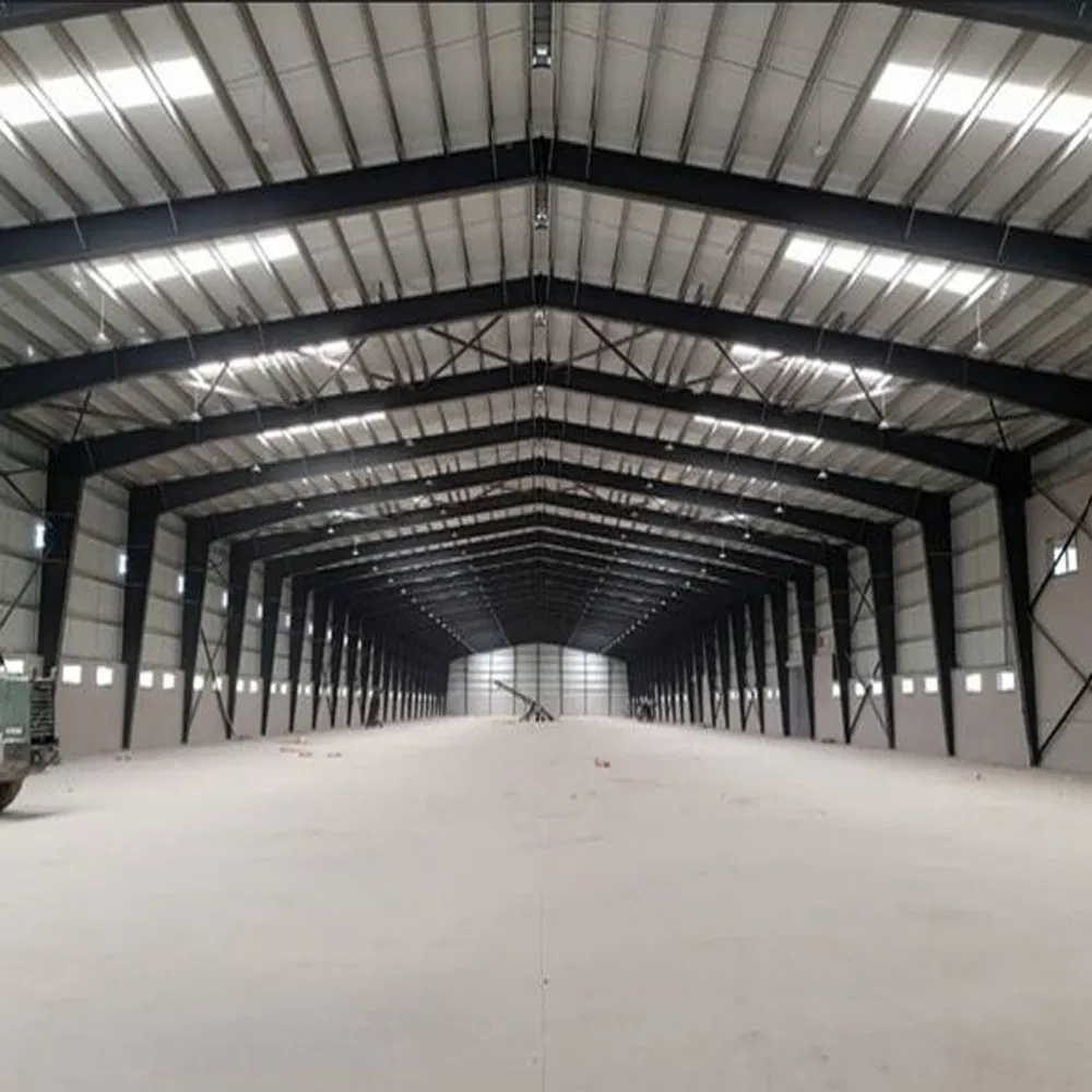 Estrutura Industrial Comercial de Edifício de Fábrica Metálica Prefabricada em Aço Leve com Estrutura de Portal Galvanizada ou Pintada e Resistente ao Fogo de Grande Vão e Múltiplos Andares
