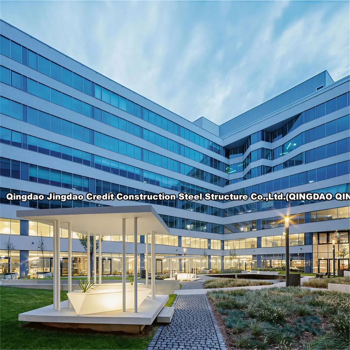 Edifício de Escritório Modular Personalizado com Estrutura de Aço, Armazém, Oficina, Parede de Vidro, Contratante Geral, Construção Turnkey