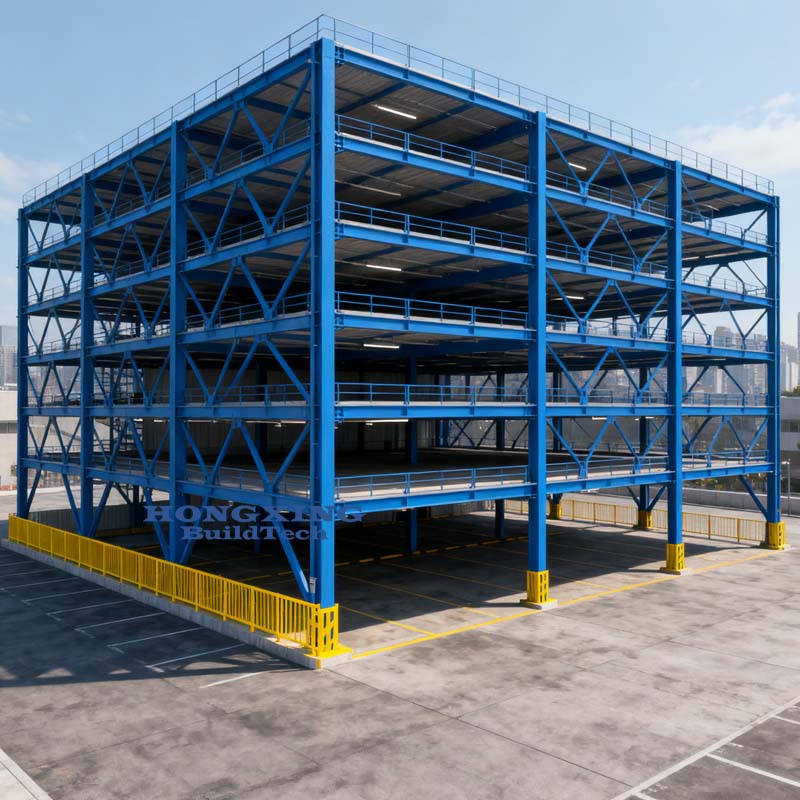 Edifícios de Estacionamento de Aço Duráveis Projetados para Centros Comerciais