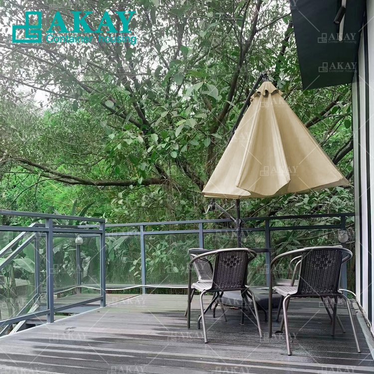 Edifício Prefabricado de Contêiner de Transporte Móvel Modular de Vidro Pequeno Restaurante Quarto de Banho Sanitários Estrutura Hotel Escritório Casas