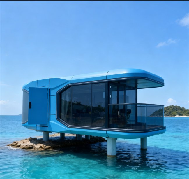 Cápsula Espacial Luxuosa Mini Cabana Prefabricada Adequada para Uso Residencial ou Hotel Comercial
