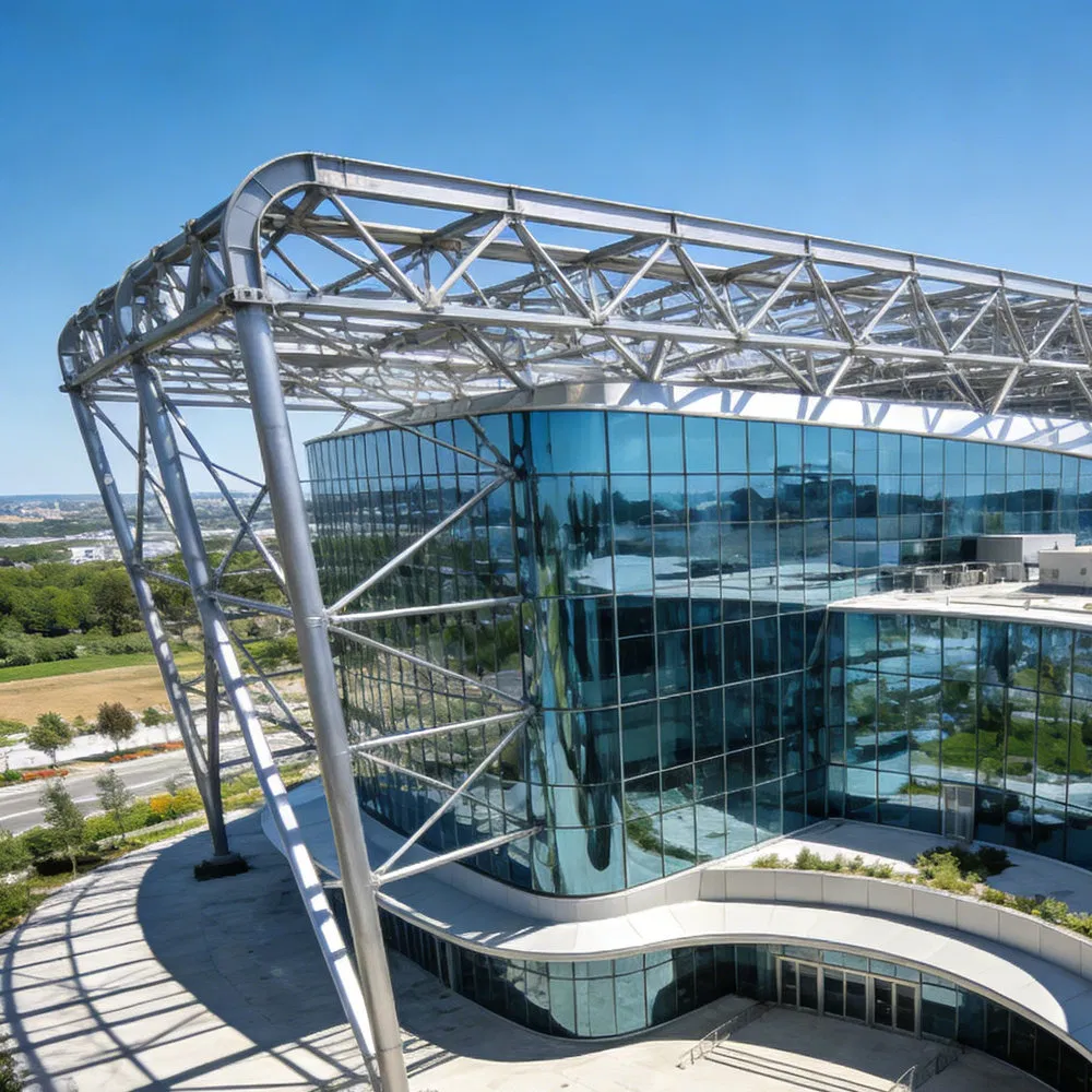 Período de Construção Curto Estrutura de Aço Pré-fabricada Edifício Comercial para Salão de Exposição de Carros