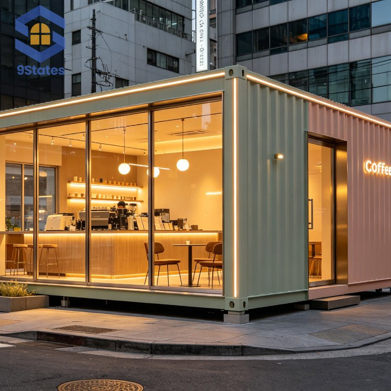 20FT Construção Comercial Loja Modular de Conveniência Edifício de Varejo de Rua
