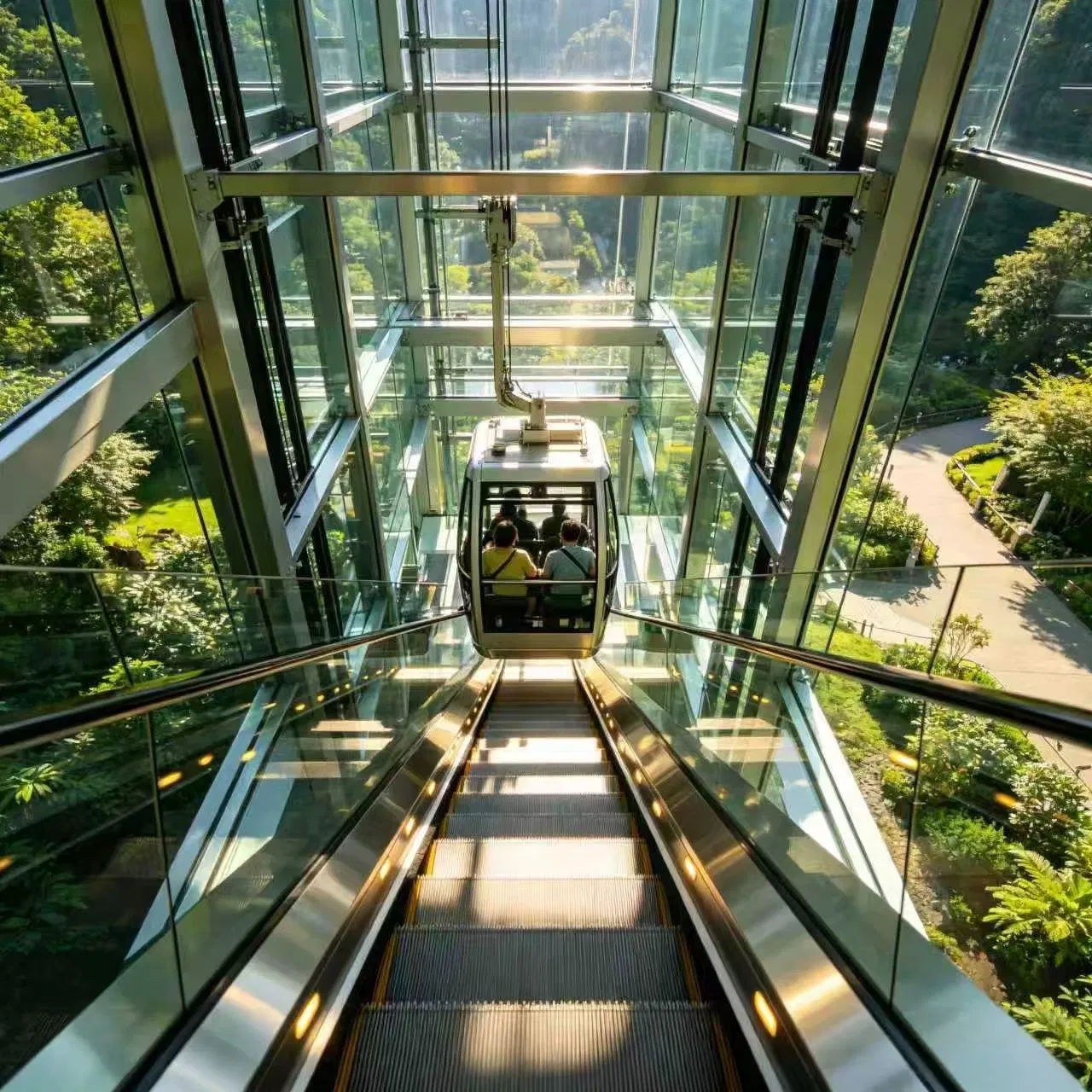 Elevador de Vidro Elegante para Edifícios Modernos de Uso Misto