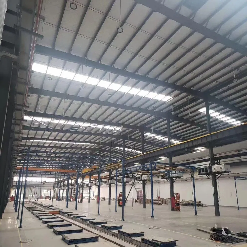Estrutura Industrial Comercial de Edifício de Fábrica Metálica Prefabricada em Aço Leve com Estrutura de Portal Galvanizada ou Pintada e Resistente ao Fogo de Grande Vão e Múltiplos Andares