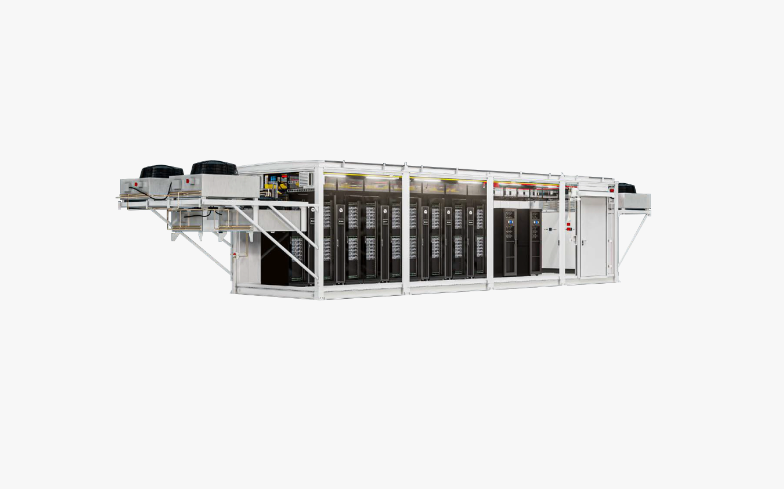 Solução de Data Center Modular com Energia, Refrigeração e Estantes