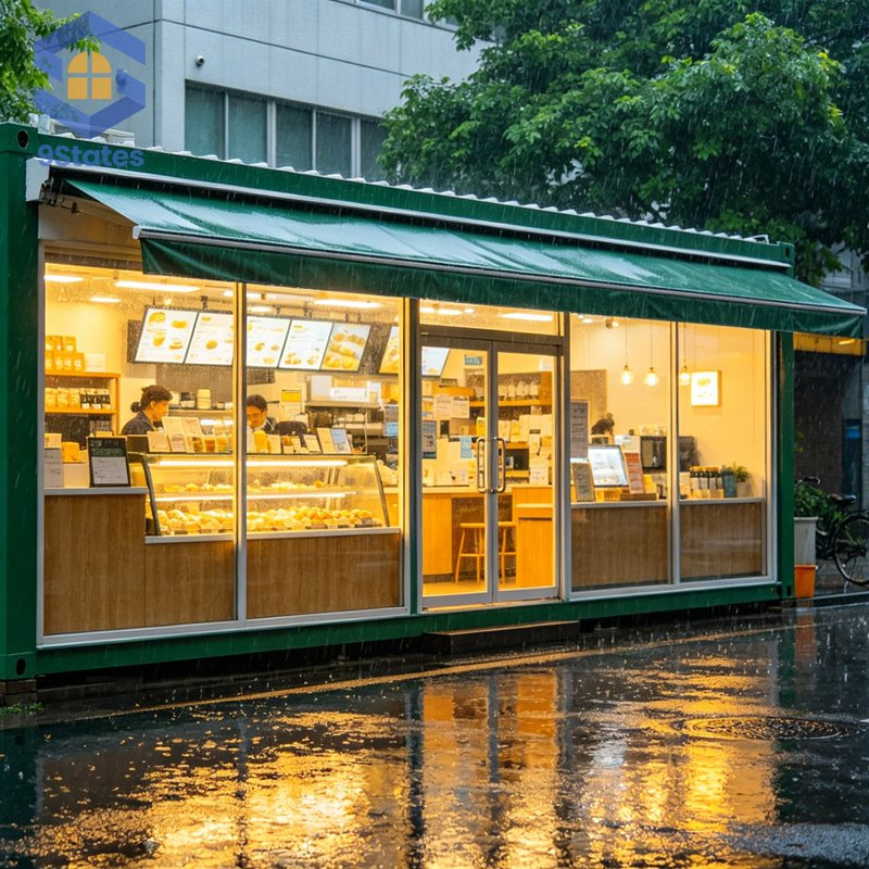 20FT Construção Comercial Loja Modular de Conveniência Edifício de Varejo de Rua