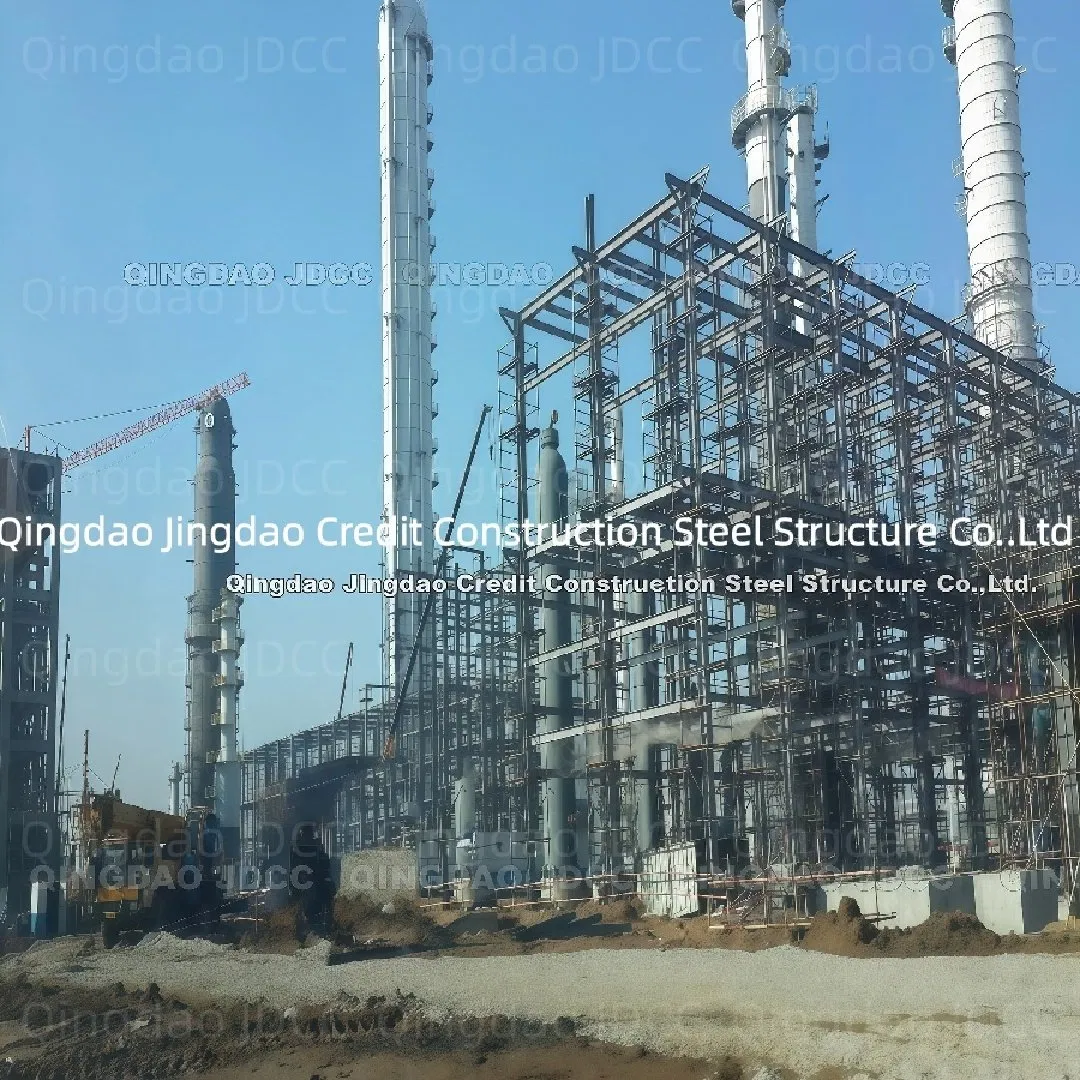 Edifício de Estrutura de Aço Pré-fabricado Durável e Portátil com Galvanização Selada para Indústria Química Comercial com Tubo Soldado