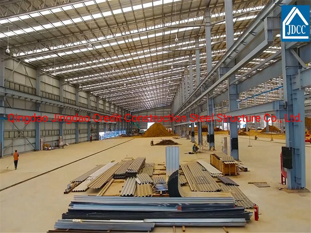 Novo Design Qingdao Jingdao Crédito Construção Prefabricado Moderno Armazém Desmontável Viga Fábrica Edifício Aluguel Estrutural Aço Fabricação Edifício