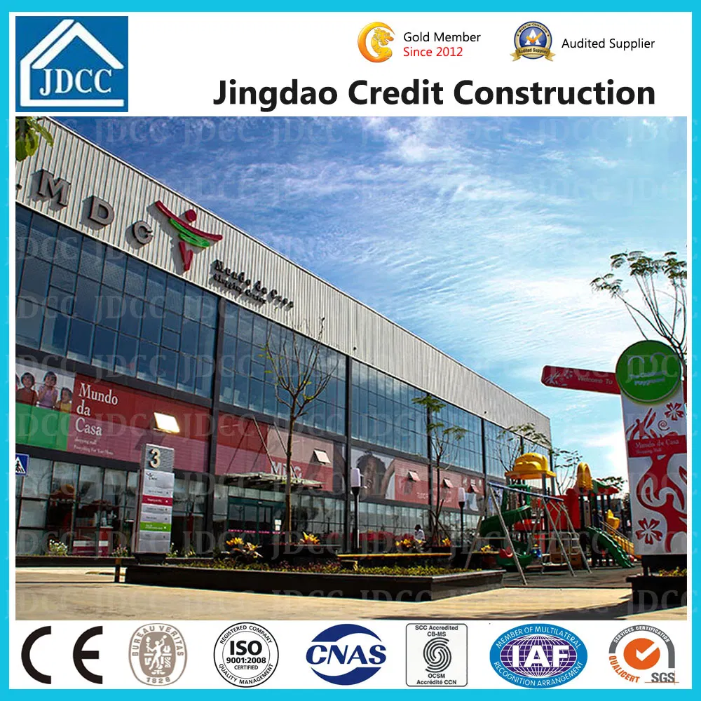 Novo Design Estrutura de Aço Leve Prefabricada Centro Comercial Shopping Mall