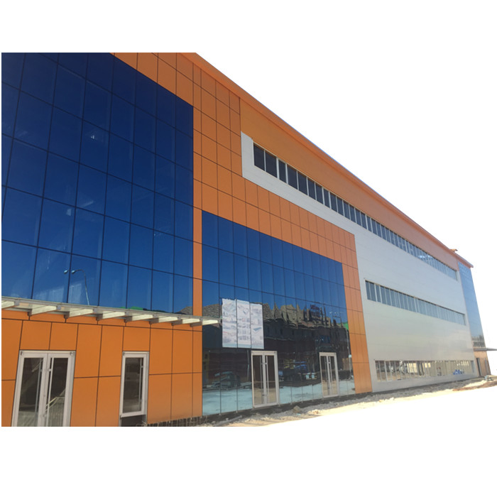 Paredes de Vidro Luxuosas Construções de Aço Prefabricadas Edifícios Salas de Exposição