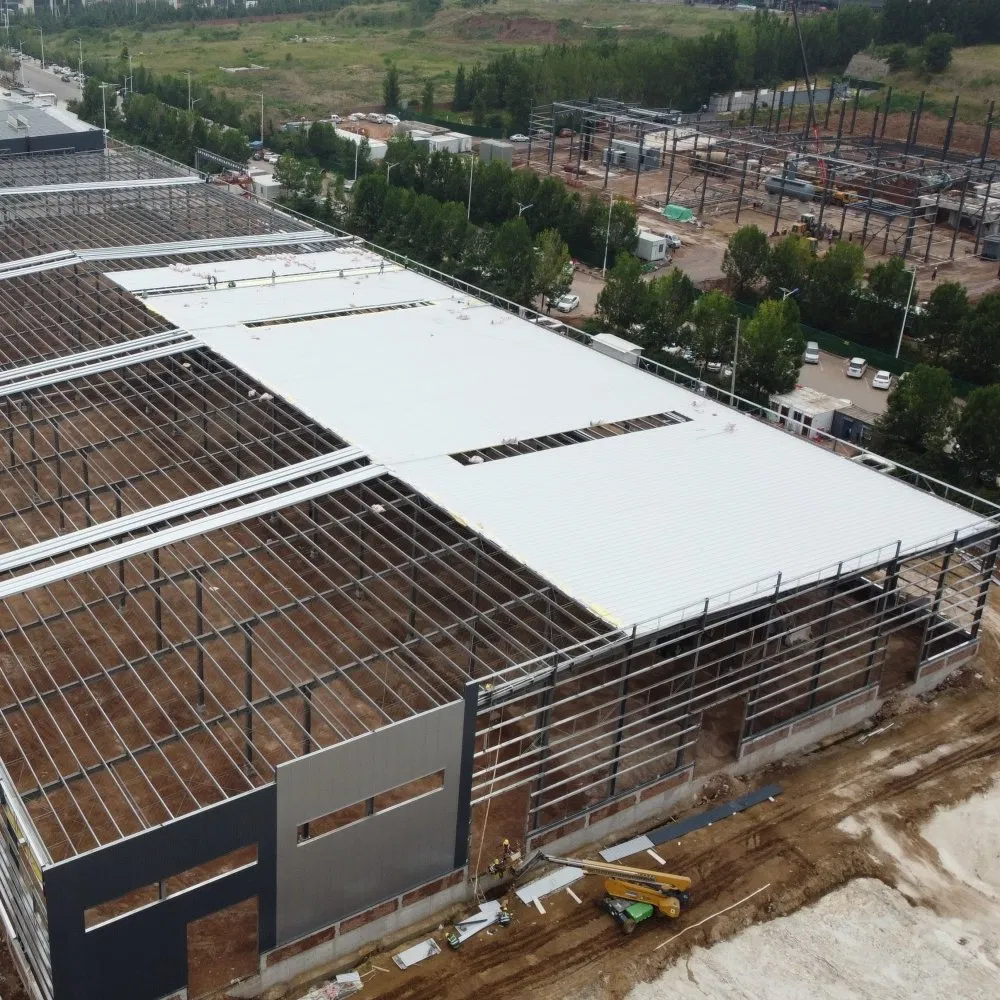 Estrutura de Aço Prefabricada Galvanizada para Oficina Armazém Hangar Showroom Supermercado