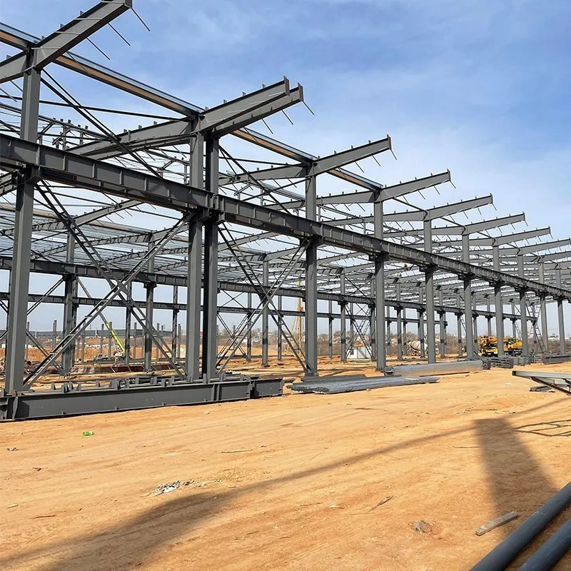 Armazém portátil pré-fabricado estrutura de aço oficina edifício comercial casa pré-fabricada