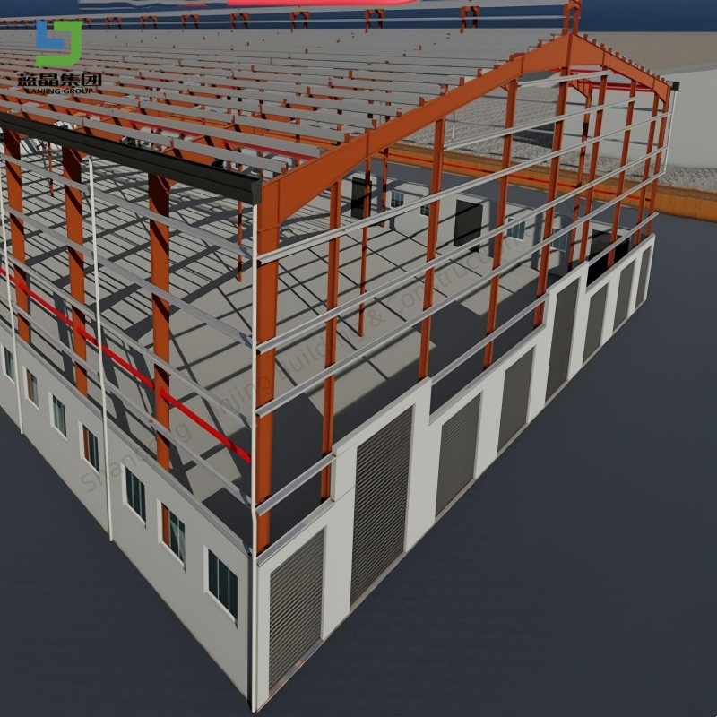 Estrutura de Armazém, Oficina, Edifício Comercial, Industrial, Escolar e de Escritórios em Aço Estrutural Leve Pré-fabricado de Múltiplos Andares
