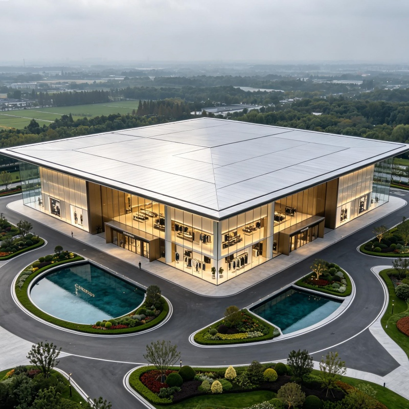 Estrutura de Aço Sustentável Isolada para Salão de Exposição Automotiva Edifício Comercial Projetado