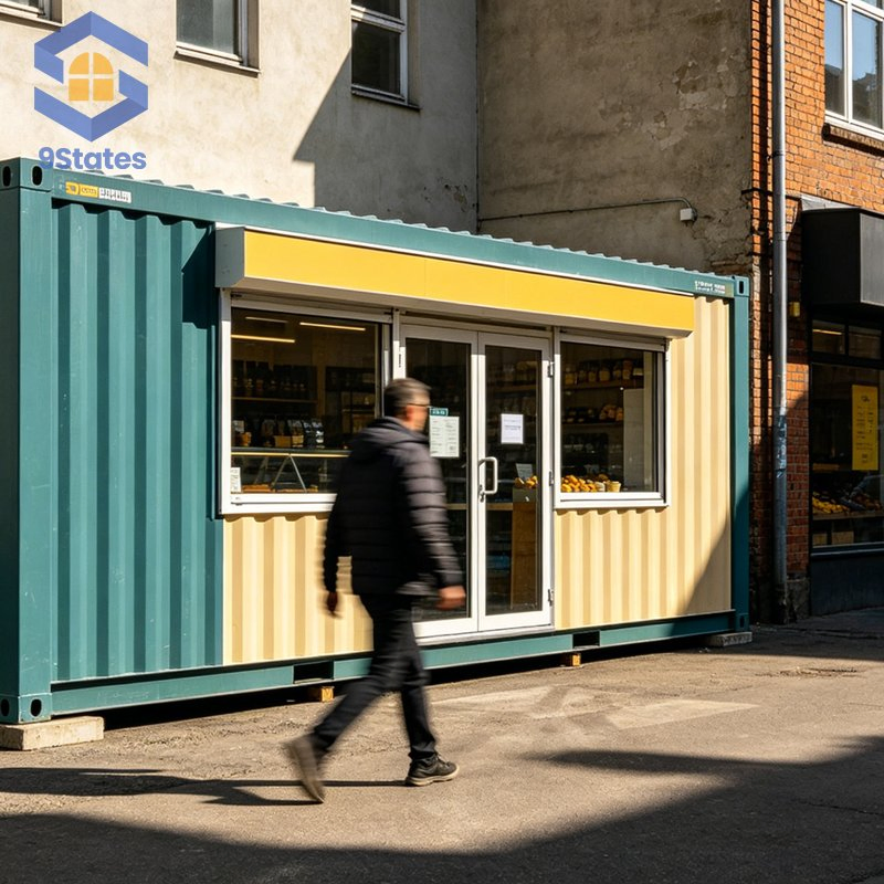 20FT Construção Comercial Loja Modular de Conveniência Edifício de Varejo de Rua