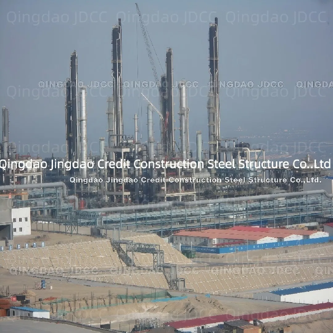 Edifício de Estrutura de Aço Pré-fabricado Durável e Portátil com Galvanização Selada para Indústria Química Comercial com Tubo Soldado