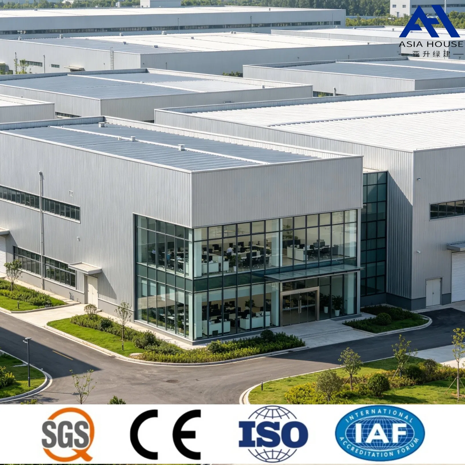 Edifício de Escritório Modular Prefabricado em Estrutura de Aço, Armazém de Aço de Um Andar, Oficina