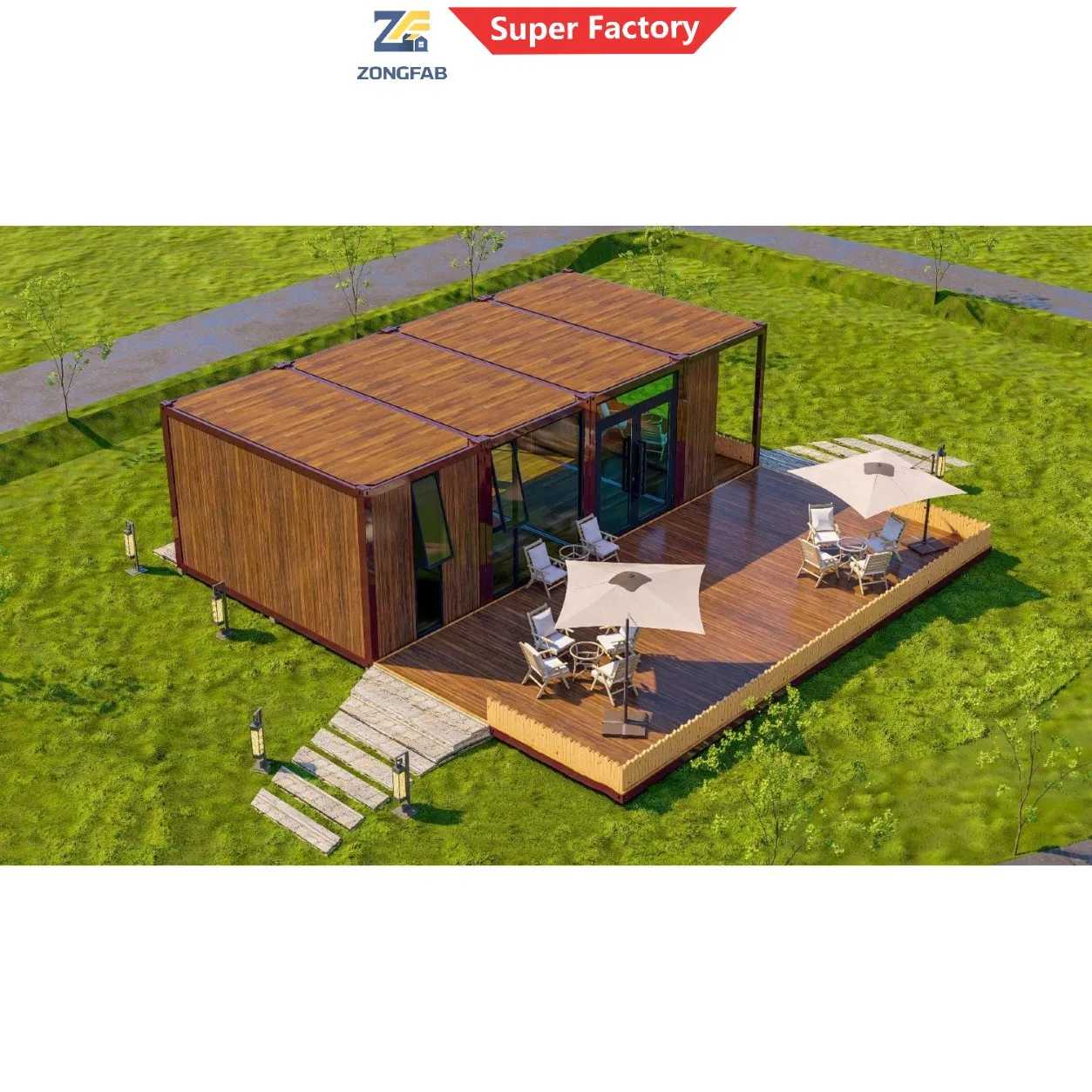 Alojamento em Aço Residencial Prefabricado para Aluguel Airbnb, Negócio de Turismo, Resort, Hotel, Restaurante à Beira-Mar