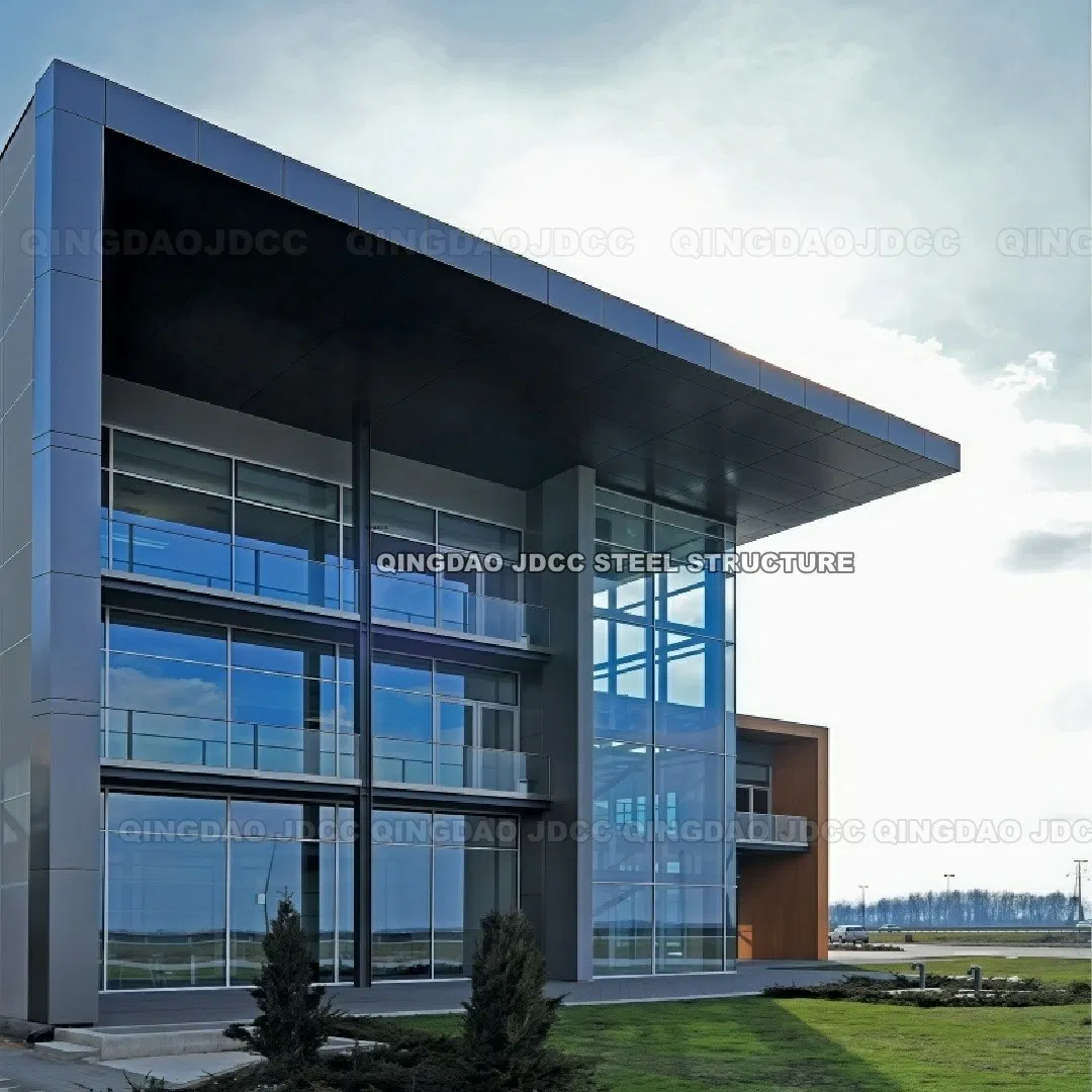 Estrutura de Aço Edifício Prefabricado Portátil de Alta Resistência Moderno Confiável de Grande Vão Casa Comercial com Vidro Temperado