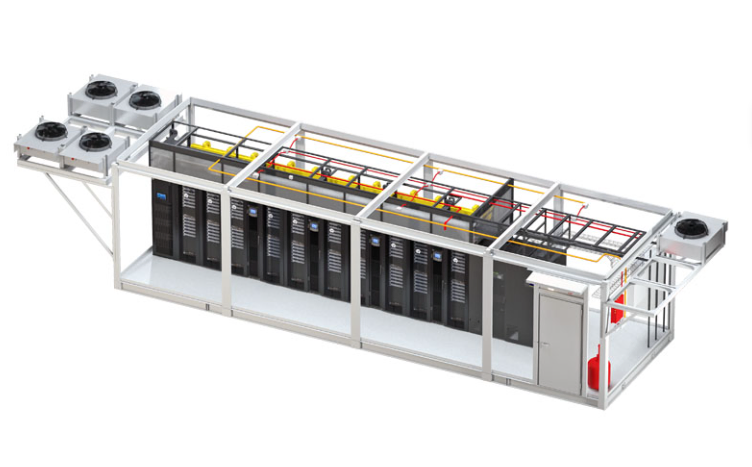 Solução de Data Center Modular com Energia, Refrigeração e Estantes