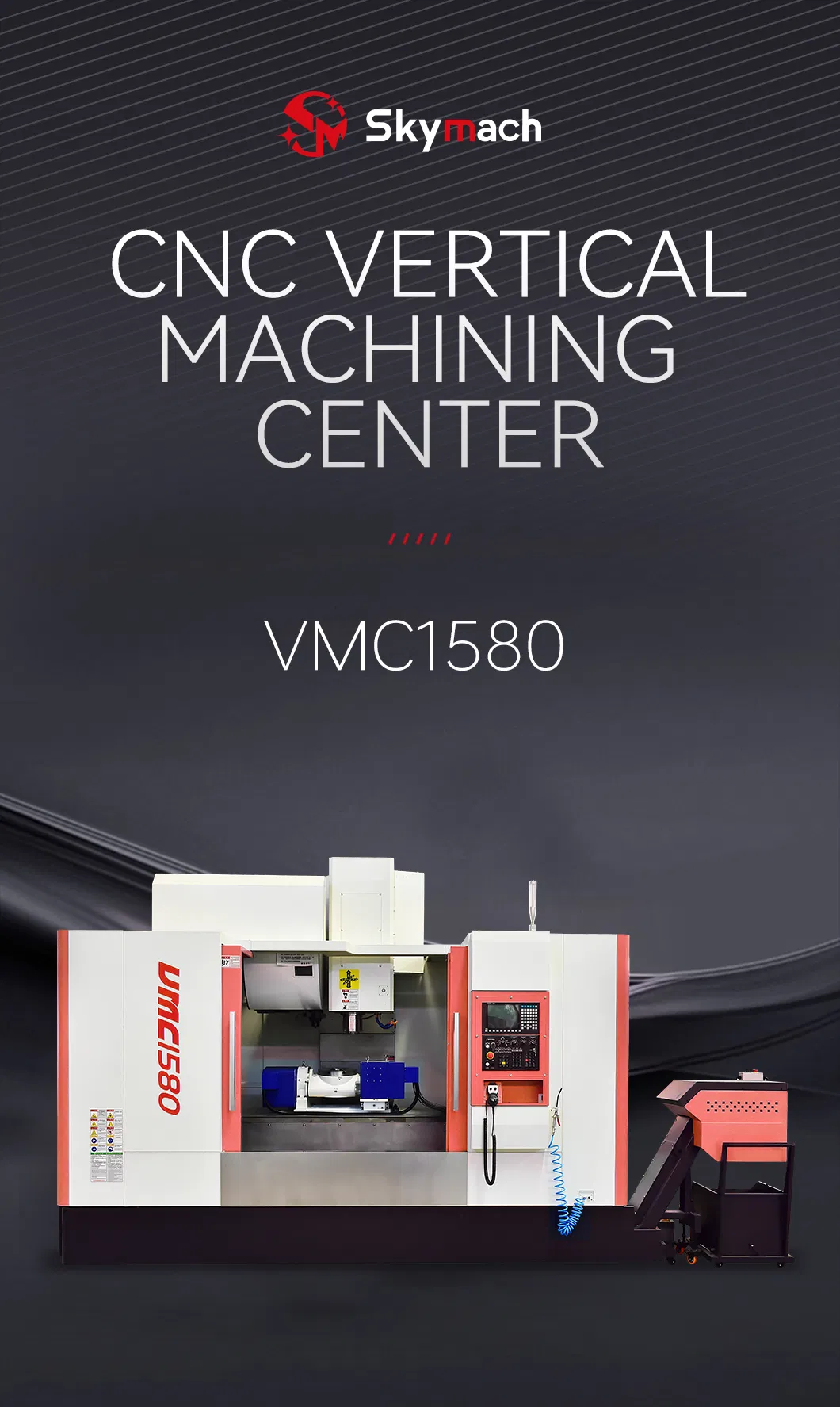 Vmc1580 Centro de Usinagem Vertical CNC com Controle GSK Fanuc Bt50 Eixo 3-Axis para Peças Automotivas Médias