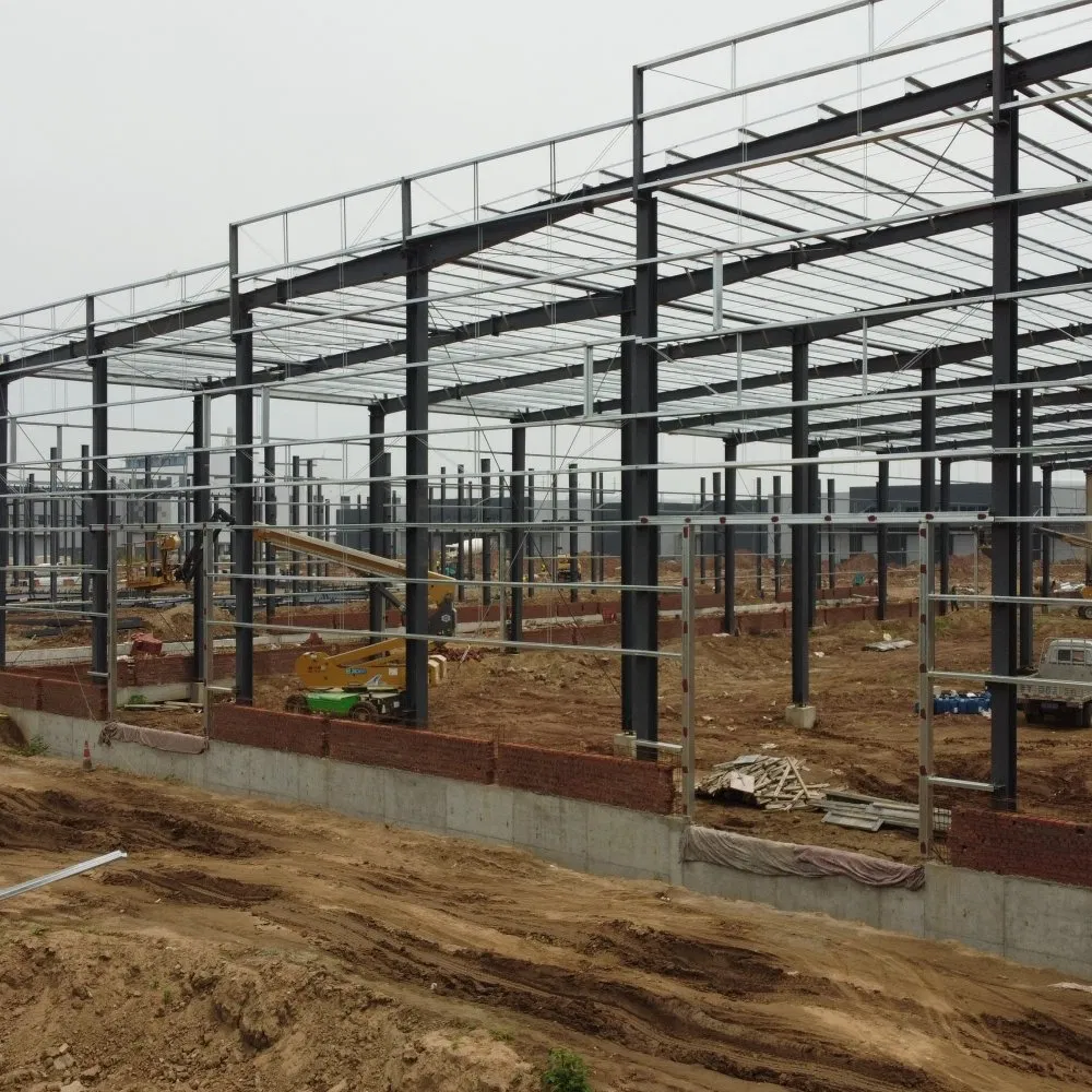 Estrutura de Aço Prefabricada Galvanizada para Oficina Armazém Hangar Showroom Supermercado