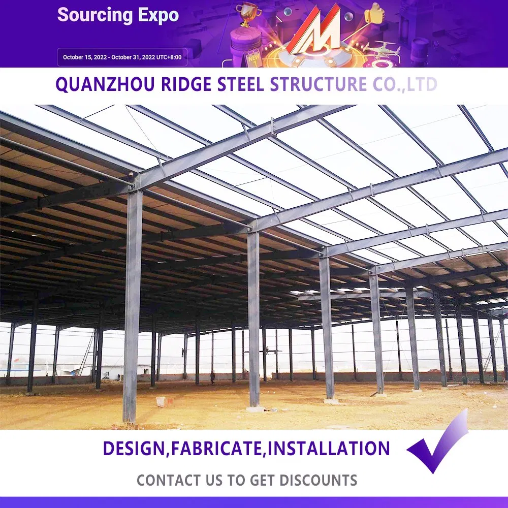 Estrutura de Aço Industrial em Canal Laminado a Quente da China para Construção Prefabricada com Parede de Cortina
