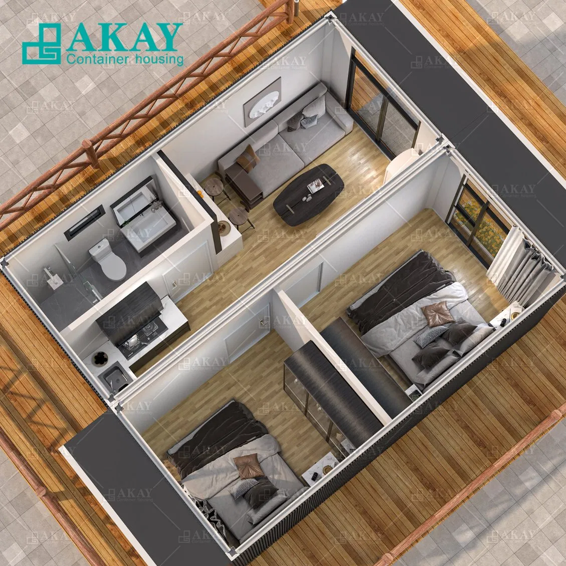 Cabana de Escritório Móvel Pré-fabricada, Habitação Modular, Contêiner de Pacote Plano, Bangalô, Hotel Cápsula