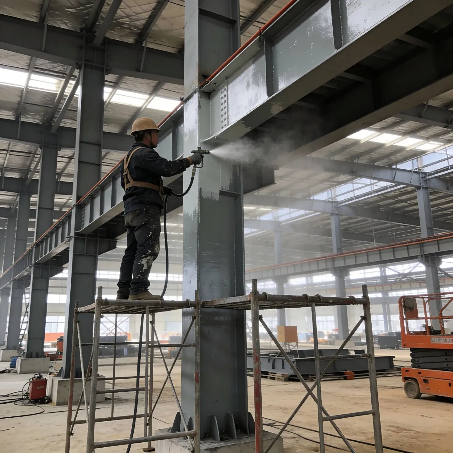 Estrutura de Aço de Edifício Comercial de Múltiplos Andares com Fachada de Vidro de Design Moderno