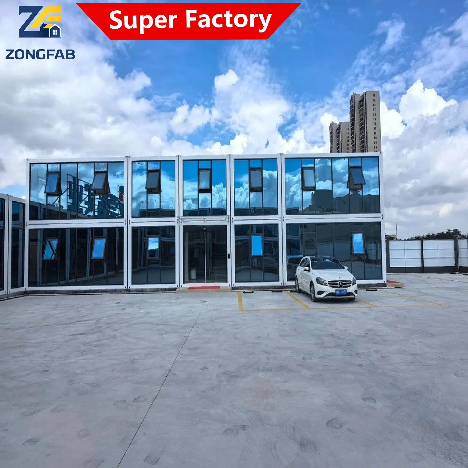 Construção de Aço Comercial Permanente Escritório Montagem Desmontável Edifício Modular Contêiner Habitação Infraestrutura Pública Projeto Governamental