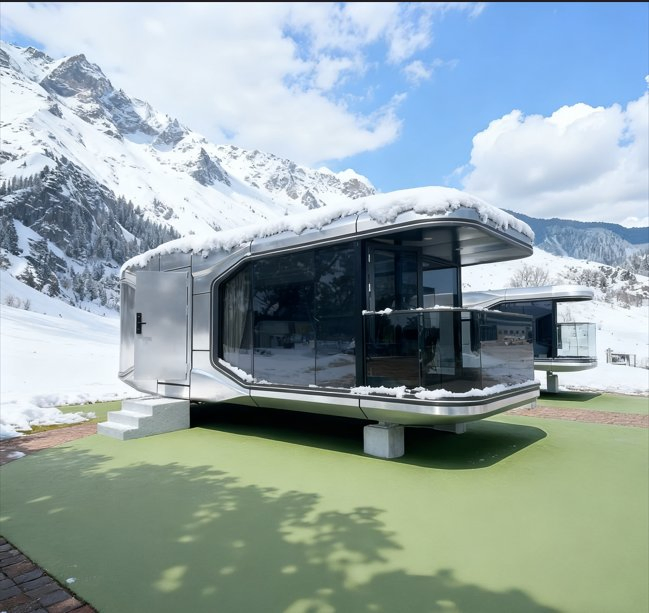 Cápsula Espacial Luxuosa Cabine Inteligente Edifício Prefabricado Adequado para Uso Residencial ou Hotel Comercial