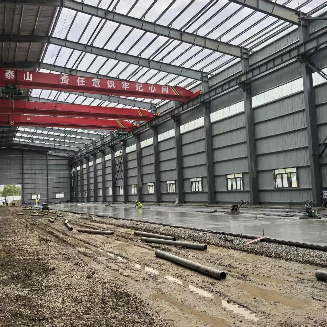 Estrutura de Aço Prefabricada da China Edifício Comercial Armazém Garagem Hangar